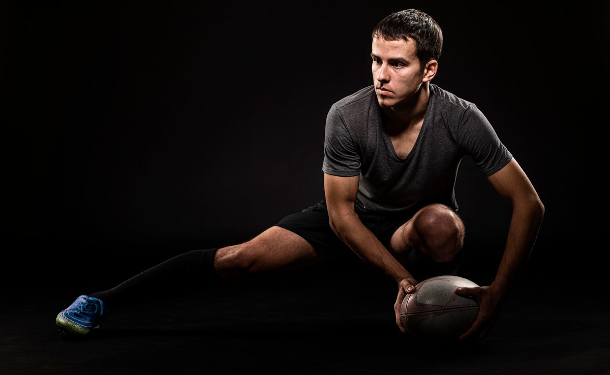 Athlete in a studio photo shoot